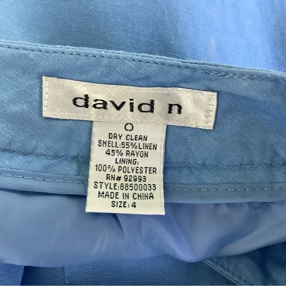 David N Pants Linen Blend Wide Leg Crop Lined 28” Waist - Picture 5 of 5